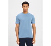 Drykorn T-Shirt mit geripptem Rundhalsausschnitt Modell 'RAPHAEL' in Blau, Größe XL