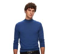 D'S DAMAT Halbfischer Strickwaren, Pullover Herren, Sweatshirt Herren, Strickjacke, Longsleeve, Herren-Jacken, Strickjacken für Herren, Regular fit, Baumwolle, Mehrfarbig, S-2XL | l - Blau