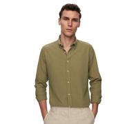 D'S DAMAT Leinenoptik Hemd Herren Langarm Slim Fit, 100% Baumwolle Atmungsaktiv Freizeithemd Herren, Leichte Kleidung Herren, Schickes Männer Hemd, Sommer Shirt, 6 Farboptionen, S M L XL XX | Grün - m