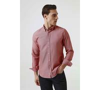 Ds Damat Slim Fit Texturiertes Button-Down Baumwollhemd L