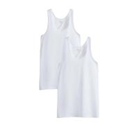 D'S DAMAT Unterhemd für Herren, T-Shirt Herren, Tank Top Herren, Tshirt Herren Set, Sommer Outfit Herren, Unterhemd Herren Weiss, Tops und T-Shirts, Baumwolle, 2 Stücke | Weiß - l