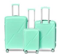 DS-Lux Reisekoffer Set in 3 Teilen | Koffer Set in Grünes Farbe mit den Größen S, M und L und wiegt 9.6 кг | Leichte Hartschalenkoffer Set, Koffer mit TSA Schloss, Reisekoffer mit Rollen