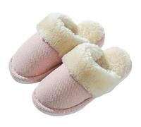 DSAoTeng Damen Fuzzy Collar House Slippers für Indoor - Herbst Winter Memory Foam Plüschfutter Hausschuhe Weiche Flauschige Warme Rutschfeste Außensohle für Zuhause Schlafzimmer, 1, 36 EU