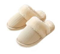DSAoTeng Damen Fuzzy Collar House Slippers für Indoor - Herbst Winter Memory Foam Plüschfutter Hausschuhe Weiche Flauschige Warme Rutschfeste Außensohle für Zuhause Schlafzimmer, 5, 37EU