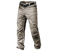 DSDFSVEW Herren elastische wasserdichte Cargohose, Army Tactical Military Wandern Jogger, Casual Streetwear Hose Jogginghose Khaki L
