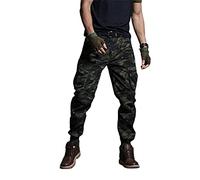 DSDFSVEW Khaki Casual Pants, Herren Military Tactical Jogger, Camouflage Cargo Pants, Multi-Pocket Black Army Hose Green camouflage1A 32