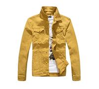 DSDZ Herren Klassische Slim Fit Motorrad Jeansjacke Mantel