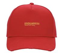 DSQUARED2 Baseballcap Sweat and Tears Logo Cap Kappe Basebalkappe Hat Rot Gelb