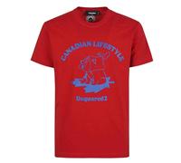 Dsquared2 Canadian Lifestyle Bären-design Rotes T-shirt L