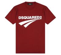 Dsquared2 Cigarette Fit Brand Logo Burgunderrotes T-Shirt M