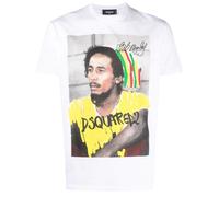 Dsquared2 Cool Fit Bob Marley Logo Weißes T-Shirt S