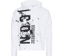 Dsquared2 Cool Fit Icon Splash Logo Weißer Kapuzenpullover L