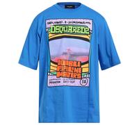 Dsquared2 Double Pipeline Masters Design Skater Fit Blaues T-Shirt S