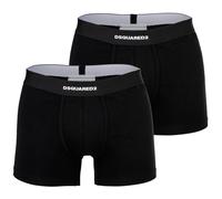 DSQUARED2 Herren Boxershorts, 2er Pack - Twin Pack Trunk, Cotton Stretch, Logobund S Schwarz