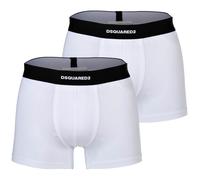 DSQUARED2 Herren Boxershorts, 2er Pack - Twin Pack Trunk, Cotton Stretch, Logobund XXL Weiß