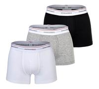 DSQUARED2 Herren Boxershorts, 3er Pack - 3-Pack Trunk, Cotton Stretch, Logobund Schwarz/Weiß/Grau L