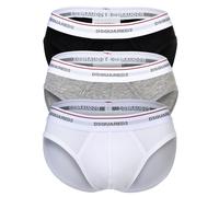 DSQUARED2 Herren Slips, 3er Pack - 3-Pack Brief, Cotton Stretch, Logobund L Mehrfarbig