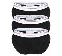 DSQUARED2 Herren Slips, 3er Pack - 3-Pack Brief, Cotton Stretch, Logobund L Schwarz