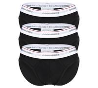 DSQUARED2 Herren Slips, 3er Pack - 3-Pack Brief, Cotton Stretch, Logobund Schwarz L