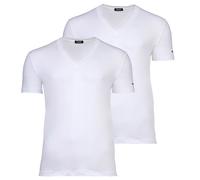 DSQUARED2 Herren T-Shirts, 2er Pack - Twin Pack V-Neck T-Shirt, V-Ausschnitt, Cotton Stretch Weiß S