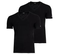 DSQUARED2 Herren T-Shirts, 2er Pack, V-Neck - TWIN-PACK V-NECK T-SHIRT, Cotton Stretch Schwarz M