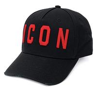 DSQUARED2 Icon Baseball Cap Kappe Basebalkappe Baseball Cap Hat Hut Schwarz Rot Unisex