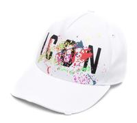 Dsquared2 Icon Splash Cap Baseballcap Paint-Splatter Kappe Basebalkappe Hat Hut White
