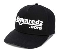 DSQUARED2 Logo Patch Baseballcap Cap Kappe Basebalkappe Black White Hat Hut New