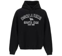 Dsquared2 Loose Fit Santa Dan Logo Schwarzer Kapuzenpullover L