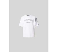 Dsquared2 Loose Fit T-Shirt mit Logo-Print in Weiss, Größe M