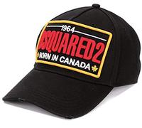 DSQUARED2 Oversized Fighter Patch Logo Baseballcap Cap Kappe Basebalkappe Hat Black
