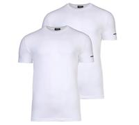 DSQUARED2 Herren T-Shirts, 2er Pack - Twin Pack T-Shirt, Rundhals-Ausschnitt, Cotton Stretch Weiß L