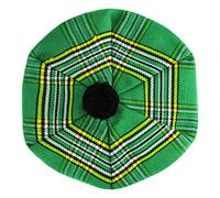 DSS KILTS Scottish Tam O' Shanter Acryl Tartan Wolle Tammy Hut Kilt Zubehör für Herren, Irish National Green Tartan Tammy Hat, Einheitsgröße