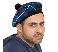 DSS KILTS Scottish Tam O' Shanter Acryl Tartan Wolle Tammy Hut Kilt Zubehör für Herren, Pride of Scotland Tartan Tammy Hat, Einheitsgröße