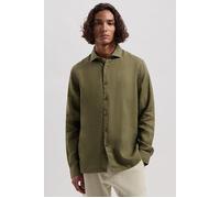 Dstrezzed Basic Shirt Linen Army Green Größe: XL | Casual hemden Outlet | Herren | Weiß
