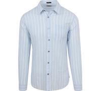 Dstrezzed Hemd Clay Seersucker Blau gestreift - Größe M Hellblau M