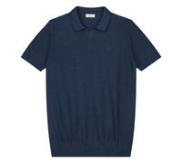 DSTREZZED Herren Strick-Polo - Mercury Short Sleeve Polo, Melange Slub, Baumwoll-Mix Dunkelblau M