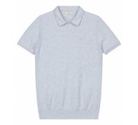 DSTREZZED Herren Strick-Polo - Mercury Short Sleeve Polo, Melange Slub, Baumwoll-Mix Hellblau 2XL