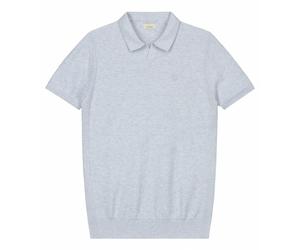 DSTREZZED Herren Strick-Polo - Mercury Short Sleeve Polo, Melange Slub, Baumwoll-Mix Hellblau 2XL