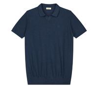 DSTREZZED Herren Strick-Polo - Mercury Short Sleeve Polo, Melange Slub, Baumwoll-Mix L Blau