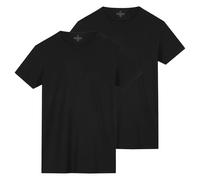 DSTREZZED Herren T-Shirt, Rundhals, 2er Pack - Bronson, Slim Fit, Baumwolle-Viskose-Mix XL Schwarz