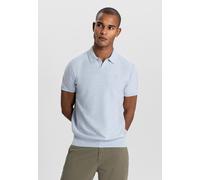 DSTREZZED Herren Strick-Polo - Mercury Short Sleeve Polo, Melange Slub, Baumwoll-Mix Hellblau 2XL