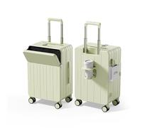 DTA Nova Hartschalenkoffer aus Polycarbonat mit Öffnung oben, 50,8 cm, internationales Handgepäck mit Vordertasche, TSA-Schloss, 360° drehbare Räder, leicht, ideal für Business, Mintgrün, Carry-On 20