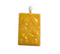 DUANGYMM Halskette, Jade-Halskette Feng Shui Halskette mit Anhänger aus gelbem Jade for Damen, echter Yoga-Drache und Phönix-Jade-Anhänger, modisch glückverheißend