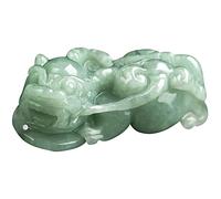 DUANGYMM Halskette, Jade-Halskette Feng Shui Hetian Jade PIXIU Wohlstandsanhänger Halskette Authentische Chakra-Kristall-Halskette Glücksbringer