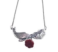 DUANGYMM Halskette, Jade-Halskette Silberne Goldkette mit Fischanhänger? Authentischer Chakra-Feng-Shui-Charm