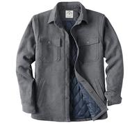 Dubinik® Flanell Jacke Herren Overshirt Lightweight Kariert Druckknöpfe Warm Gefüttert Weich Casual 2 Brusttasche