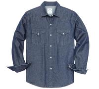 Dubinik® Jeanshemden Herren Langarm Jeanshemd Herren Regular Fit Freizeithemden für Herren Western Druckknöpfen Arbeitshemd