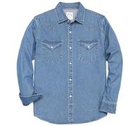 Dubinik® Jeanshemden Herren Langarm Jeanshemd Herren Regular Fit Freizeithemden für Herren Western Druckknöpfen Arbeitshemd