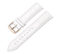 DUBTEDHOU Echte Lederarmbänder für Uhren, Leder-Uhrenarmband, universeller Ersatz, mehrfarbig, 12-24 mm, for Herren und Damen(White Rosegold,12mm)